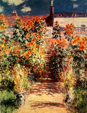 The Steps at Vetheuil Oil Painting by Claude Monet - Bestsellers