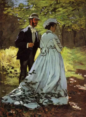 The Strollers (study for 'Luncheon on the Grass' by Claude Monet - Oil Painting Reproduction