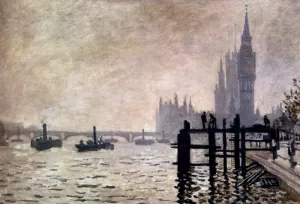 The Thames and the Houses of Parliament painting by Claude Monet