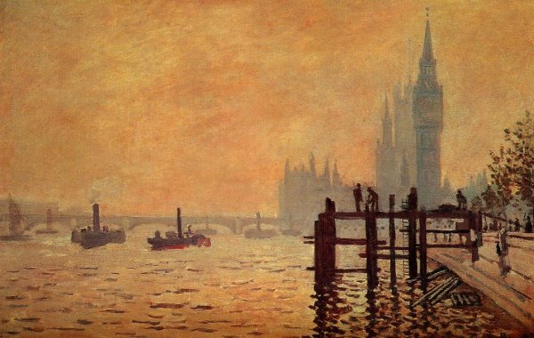 Main Product Photo of The Thames Below Westminster Painting by Claude Monet