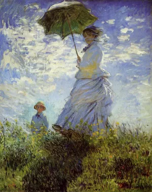 The Walk, Woman with a Parasol painting by Claude Monet