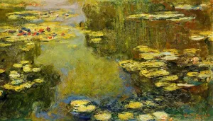 The Water-Lily Pond Detail by Claude Monet Oil Painting