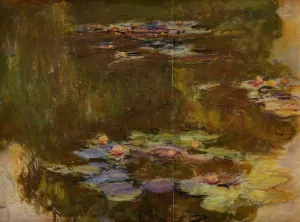 The Water-Lily Pond Right Side by Claude Monet - Oil Painting Reproduction