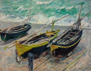 Three Fishing Boats by Claude Monet Oil Painting