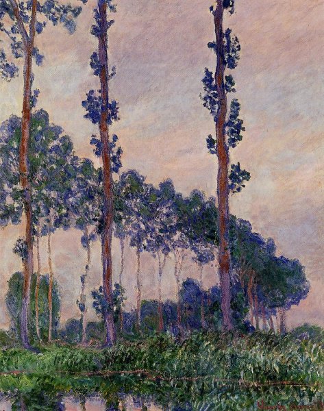 Three Trees in Grey Weather by Claude Monet - Hand-Painted Oil Painting Reproduction