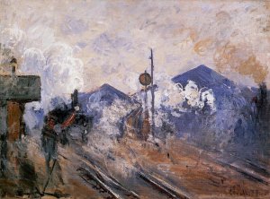 Track Coming Out of Saint-Lazare Station by Claude Monet Oil Painting