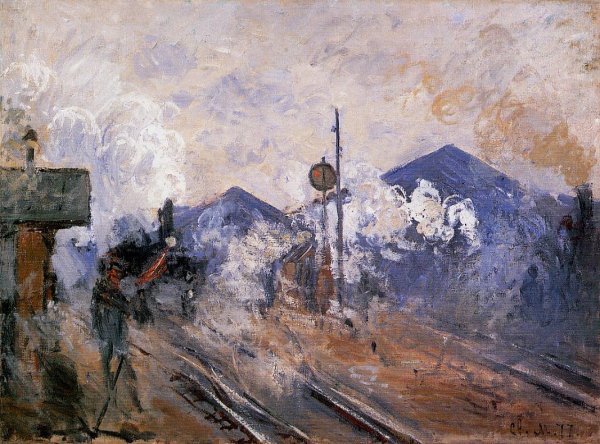 Track Coming Out of Saint-Lazare Station by Claude Monet - Hand-Painted Oil Painting Reproduction