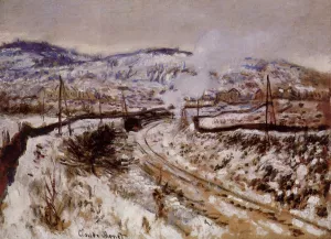 Train in the Snow, Argenteuil by Claude Monet - Oil Painting Reproduction