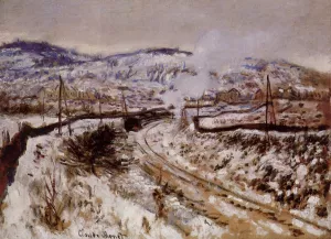 Train in the Snow, Argenteuil by Claude Monet Oil Painting