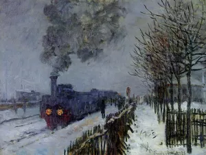 Train in the Snow, the Locomotive painting by Claude Monet