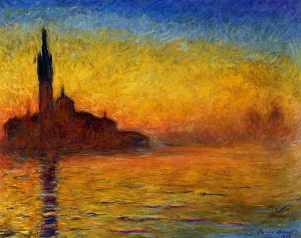 Main Product Photo of Twilight, Venice Painting by Claude Monet