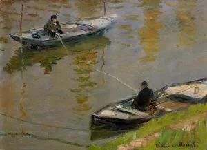 Two Anglers by Claude Monet - Oil Painting Reproduction