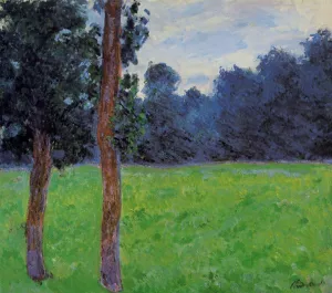 Two Trees in a Meadow by Claude Monet - Oil Painting Reproduction