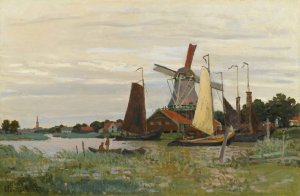 Un Moulin a Zaandam by Claude Monet Oil Painting