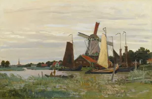 Un Moulin a Zaandam by Claude Monet Oil Painting
