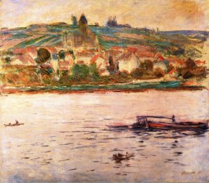 Vetheuil, Barge on the Seine Oil painting by Claude Monet