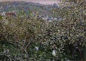 Vetheuil, Flowering Plum Trees by Claude Monet Oil Painting