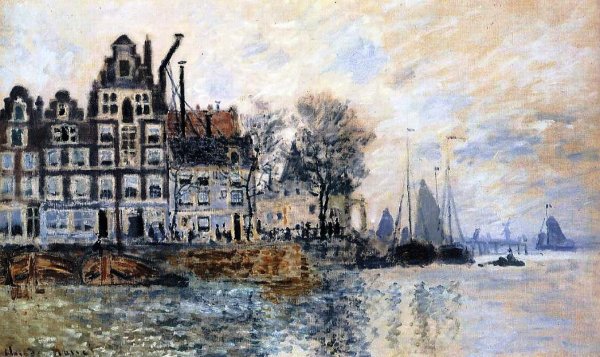 Main Product Photo of View of Amsterdam Painting by Claude Monet