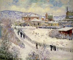 View of Argenteuil in the Snow by Claude Monet Oil Painting