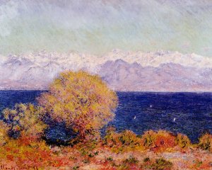 View of Cap d'Antibes (also known as View of the Bay and Maritime Alps at Antibes) by Claude Monet Oil Painting