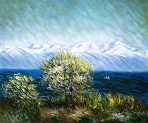 View of the Bay at Antibes and Maritime Alps Oil painting by Claude Monet