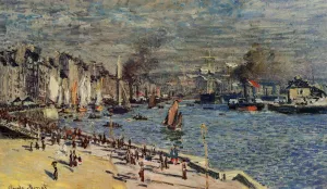 View of the Old Outer Harbor at Le Havre painting by Claude Monet