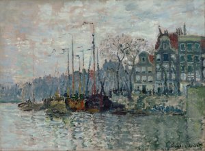View of the Prins Hendrikkade and the Kromme Waal in Amsterdam by Claude Monet Oil Painting