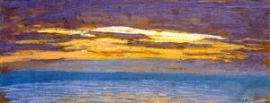 View of the Sea at Sunset by Claude Monet - Oil Painting Reproduction
