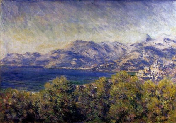View of Ventimiglia by Claude Monet - Hand-Painted Oil Painting Reproduction