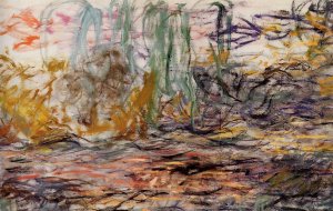 Water-Lilies Left Half Oil painting by Claude Monet