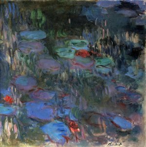 Water-Lilies, Reflections of Weeping Willows Right Half by Claude Monet Oil Painting