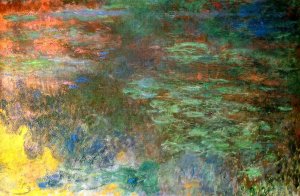 Water-Lily Pond, Evening Right Panel Oil painting by Claude Monet