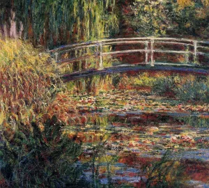 Water-Lily Pond, Symphony in Rose painting by Claude Monet