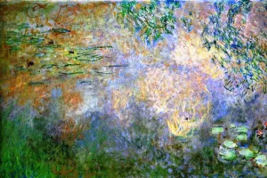 Water-Lily Pond with Irises Left Half by Claude Monet Oil Painting