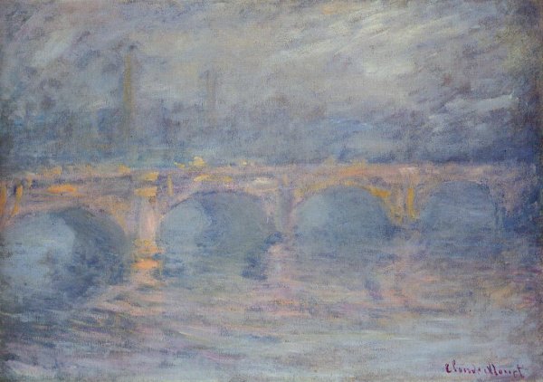 Waterloo Bridge at Sunset, Pink Effect by Claude Monet - Hand-Painted Oil Painting Reproduction