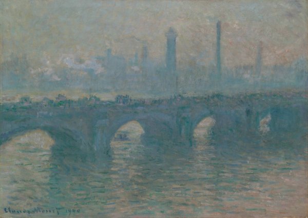 Waterloo Bridge, Gray Weather  by Claude Monet - Hand-Painted Oil Painting Reproduction