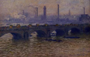 Waterloo Bridge, Grey Weather painting by Claude Monet