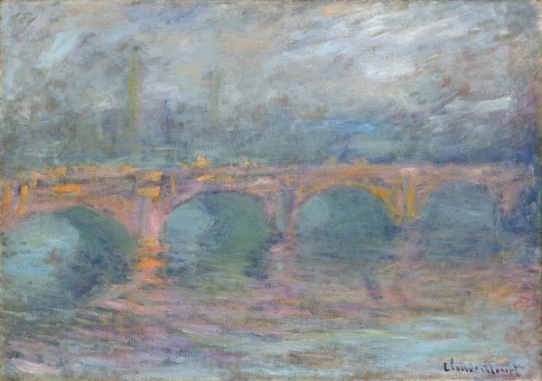 Waterloo Bridge, London at Sunset  by Claude Monet - Hand-Painted Oil Painting Reproduction