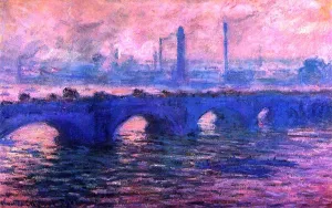 Waterloo Bridge, Overcast Weather 2 by Claude Monet - Oil Painting Reproduction
