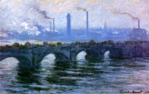 Waterloo Bridge, Overcast Weather 3 by Claude Monet - Oil Painting Reproduction