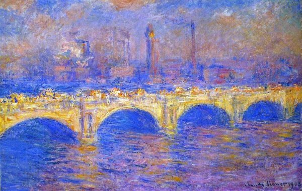 Waterloo Bridge, Sunlight Effect 2 by Claude Monet - Hand-Painted Oil Painting Reproduction