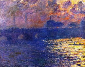 Waterloo Bridge, Sunlight Effect 4 Oil painting by Claude Monet
