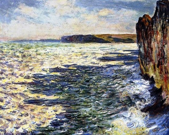 Waves and Rocks at Pourville by Claude Monet - Hand-Painted Oil Painting Reproduction