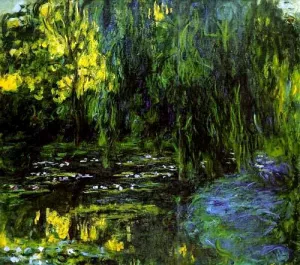 Weeping Willow and Water-Lily Pond Detail painting by Claude Monet