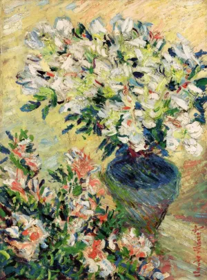 White Azaleas in a Pot by Claude Monet - Oil Painting Reproduction