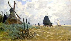 Windmill near Zaandam by Claude Monet Oil Painting