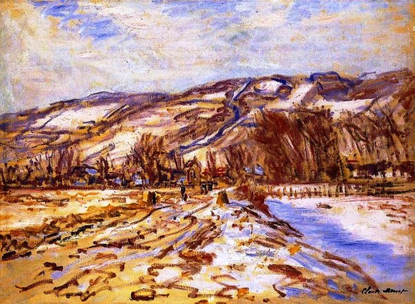 Winter at Giverny by Claude Monet - Hand-Painted Oil Painting Reproduction