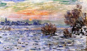 Winter on the Seine, Lavacourt Oil painting by Claude Monet