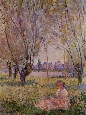 Woman Sitting under the Willows by Claude Monet Oil Painting