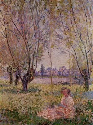 Woman Sitting under the Willows by Claude Monet Oil Painting